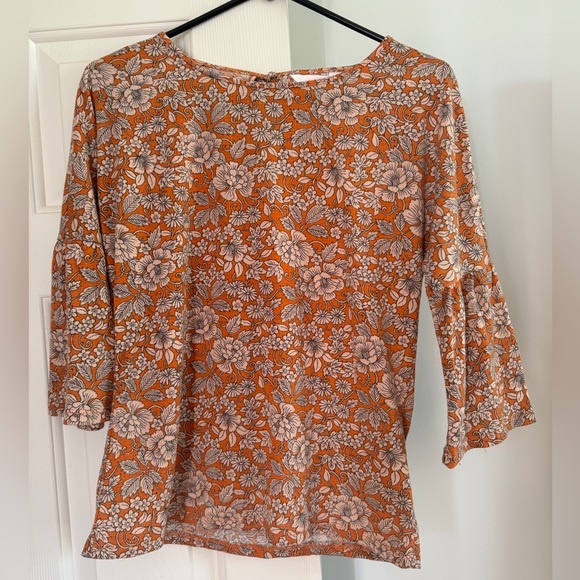 LC Lauren Conrad Tops - Lauren Conrad 3/4 ruffled sleeve top. Size: extra Small, Color: Orange